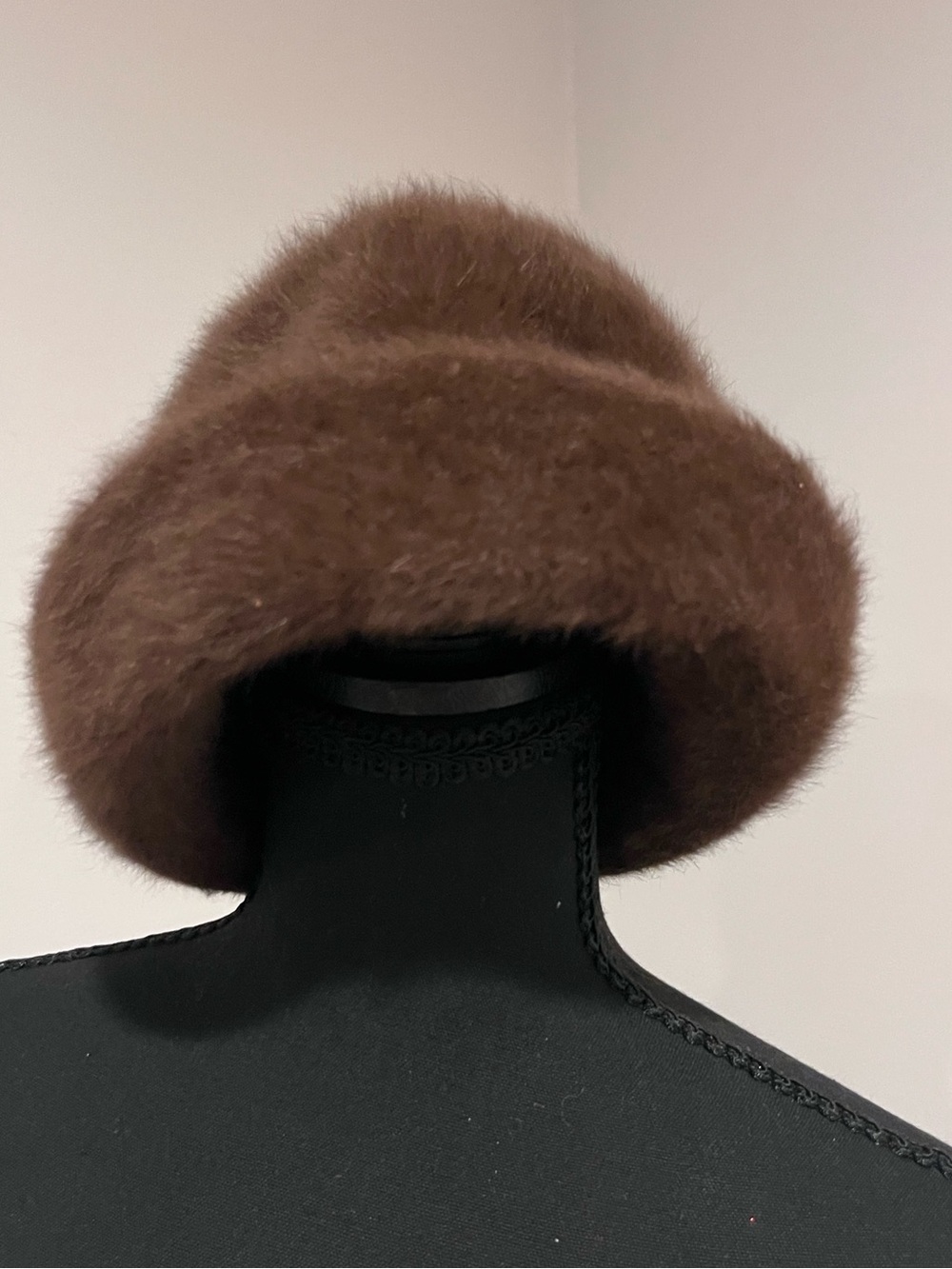 Kangol Brown Faux Fur Bucket Hat
